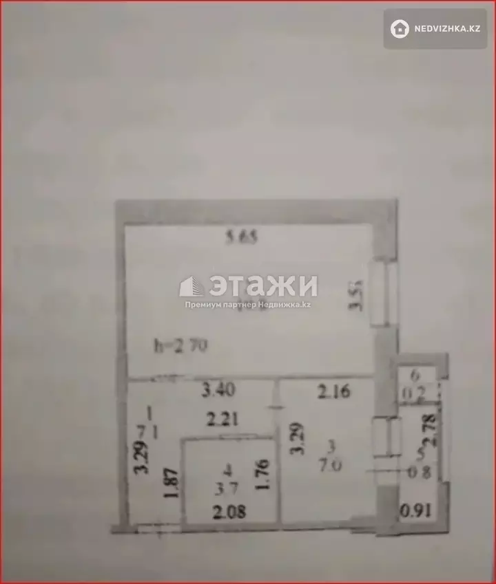 38.6 м², 1-комнатная квартира, этаж 4 из 8, 39 м², изображение - 1