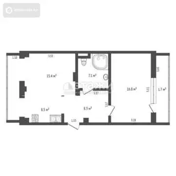 63.2 м², 2-комнатная квартира, этаж 4 из 9, 63 м², изображение - 6