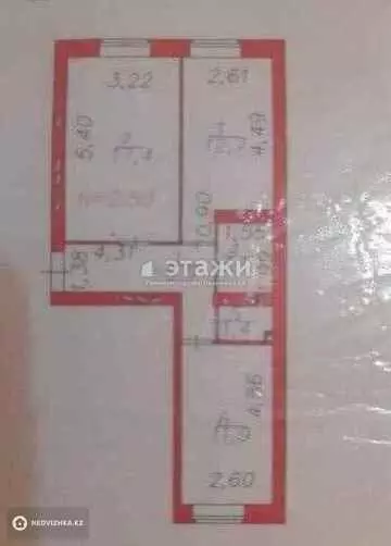 53.4 м², 2-комнатная квартира, этаж 1 из 5, 53 м², изображение - 9