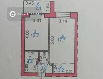 43.4 м², 2-комнатная квартира, этаж 3 из 5, 43 м², изображение - 1