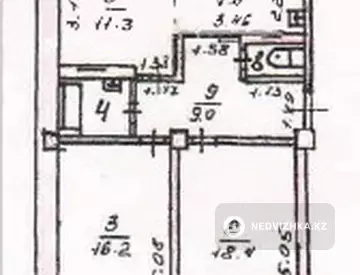 3-комнатная квартира, этаж 4 из 5, 70 м²