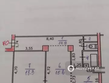 62.4 м², 2-комнатная квартира, этаж 5 из 5, 62 м², изображение - 17