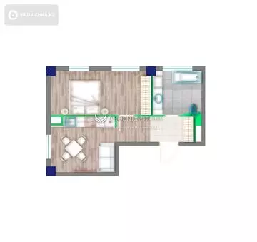 42.5 м², 1-комнатная квартира, этаж 4 из 5, 42 м², изображение - 14