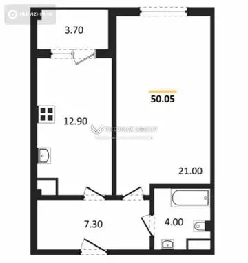 50 м², 2-комнатная квартира, этаж 3 из 5, 50 м², изображение - 5