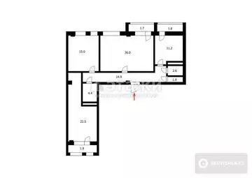 3-комнатная квартира, этаж 6 из 9, 92 м²