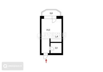 18.4 м², 1-комнатная квартира, этаж 5 из 5, 18 м², изображение - 20