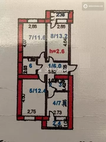 63.5 м², 3-комнатная квартира, этаж 3 из 5, 64 м², изображение - 6