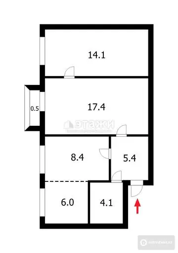 46 м², 2-комнатная квартира, этаж 3 из 5, 46 м², изображение - 9