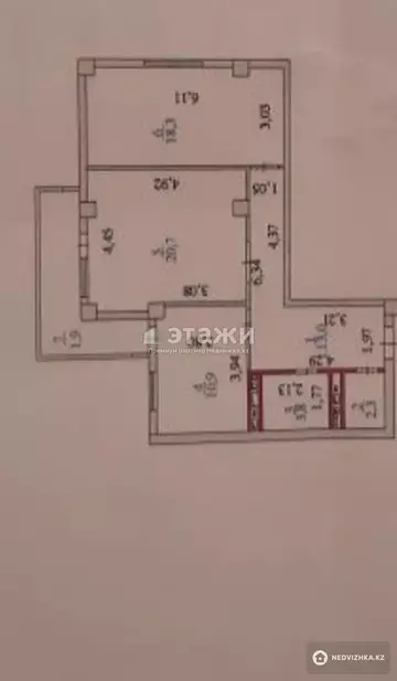 70.9 м², 2-комнатная квартира, этаж 8 из 9, 71 м², изображение - 3