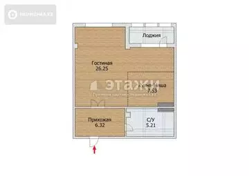 43.3 м², 1-комнатная квартира, этаж 9 из 15, 43 м², изображение - 18