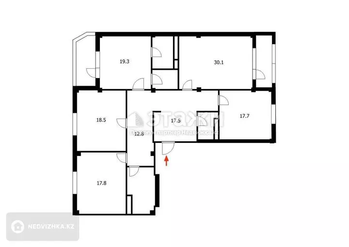 173 м², 4-комнатная квартира, этаж 12 из 12, 173 м², изображение - 1