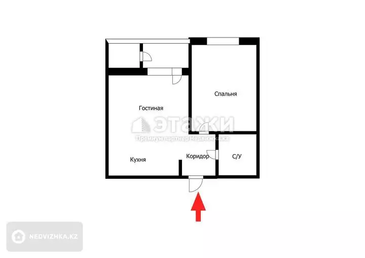 57 м², 2-комнатная квартира, этаж 5 из 9, 57 м², изображение - 1