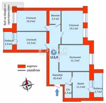 114 м², 4-комнатная квартира, этаж 8 из 8, 114 м², изображение - 58