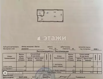 44.8 м², 1-комнатная квартира, этаж 22 из 43, 45 м², изображение - 0