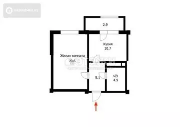 34 м², 1-комнатная квартира, этаж 7 из 8, 34 м², изображение - 13