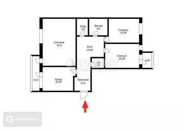 91 м², 3-комнатная квартира, этаж 4 из 9, 91 м², изображение - 34