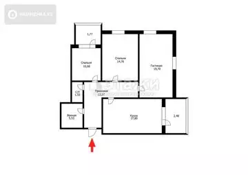 77 м², 3-комнатная квартира, этаж 2 из 6, 77 м², изображение - 17