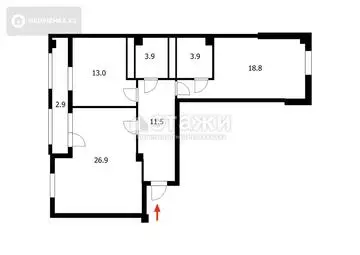 89 м², 2-комнатная квартира, этаж 2 из 12, 89 м², изображение - 14