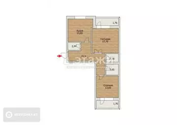 89 м², 2-комнатная квартира, этаж 2 из 12, 89 м², изображение - 15