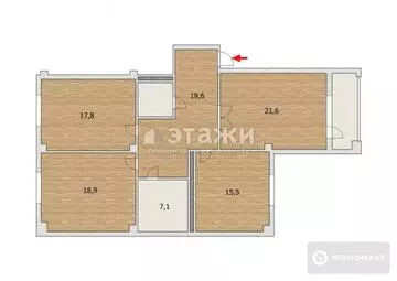 107 м², 3-комнатная квартира, этаж 8 из 9, 107 м², изображение - 27