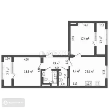 82 м², 3-комнатная квартира, этаж 7 из 16, 82 м², изображение - 42