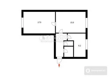 42 м², 2-комнатная квартира, этаж 1 из 5, 42 м², изображение - 12