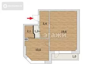 40.2 м², 1-комнатная квартира, этаж 9 из 9, 40 м², изображение - 9