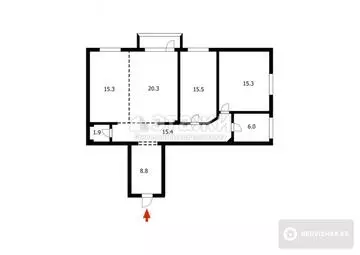 101 м², 3-комнатная квартира, этаж 6 из 6, 101 м², изображение - 5