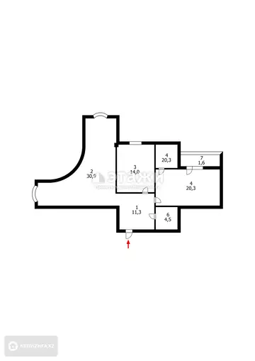 89 м², 2-комнатная квартира, этаж 2 из 12, 89 м², изображение - 44