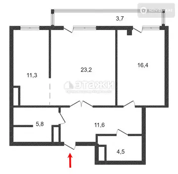 77.7 м², 2-комнатная квартира, этаж 4 из 13, 78 м², изображение - 18