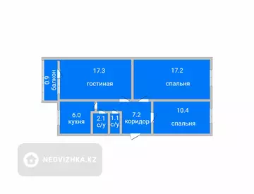 61.9 м², 3-комнатная квартира, этаж 1 из 5, 62 м², изображение - 0