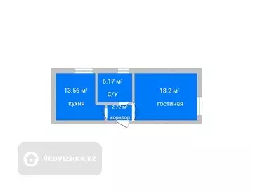 40.6 м², 1-комнатная квартира, этаж 1 из 3, 41 м², изображение - 0