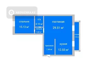 75 м², 2-комнатная квартира, этаж 4 из 4, 75 м², изображение - 0