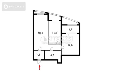 55 м², 2-комнатная квартира, этаж 10 из 24, 55 м², изображение - 44