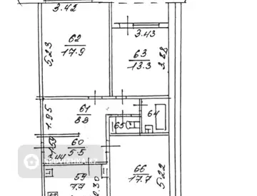 75.7 м², 3-комнатная квартира, этаж 1 из 9, 76 м², изображение - 11