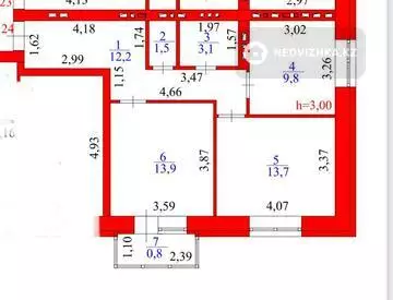 2-комнатная квартира, этаж 7 из 9, 55 м²