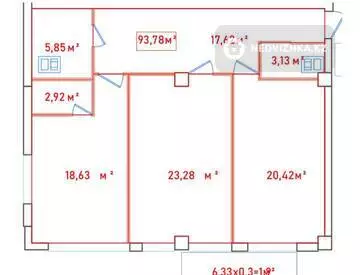 93 м², 3-комнатная квартира, этаж 1 из 3, 93 м², изображение - 5