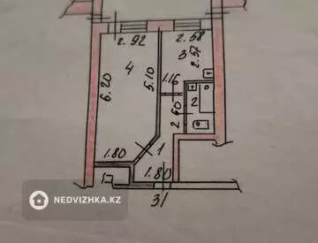 32.9 м², 1-комнатная квартира, этаж 6 из 9, 33 м², изображение - 4