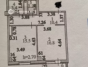 49.2 м², 1-комнатная квартира, этаж 2 из 12, 49 м², изображение - 1