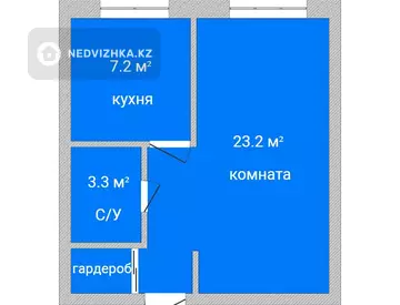 33.7 м², 1-комнатная квартира, этаж 2 из 4, 34 м², изображение - 0