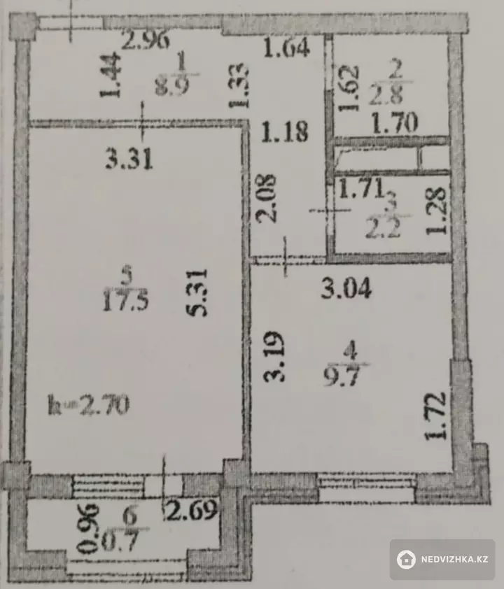 41.8 м², 1-комнатная квартира, этаж 7 из 7, 42 м², изображение - 1