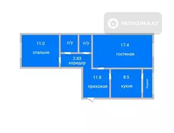 54 м², 2-комнатная квартира, этаж 5 из 6, 54 м², изображение - 8