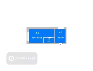 22.5 м², 1-комнатная квартира, этаж 5 из 6, 22 м², изображение - 0