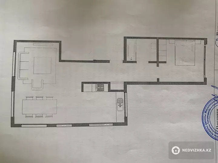 60 м², 2-комнатная квартира, этаж 3 из 3, 60 м², изображение - 1