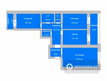 102 м², 3-комнатная квартира, этаж 8 из 9, 102 м², изображение - 0