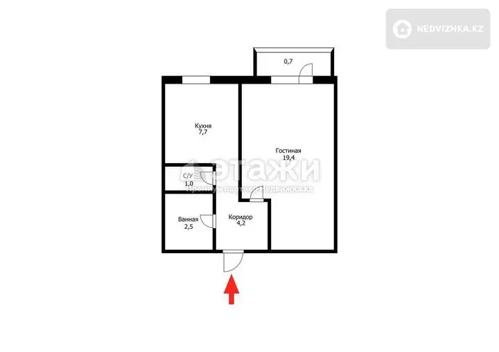 36 м², 1-комнатная квартира, этаж 5 из 5, 36 м², изображение - 1