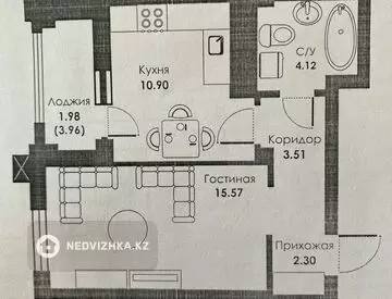 38.5 м², 1-комнатная квартира, этаж 4 из 9, 38 м², изображение - 1