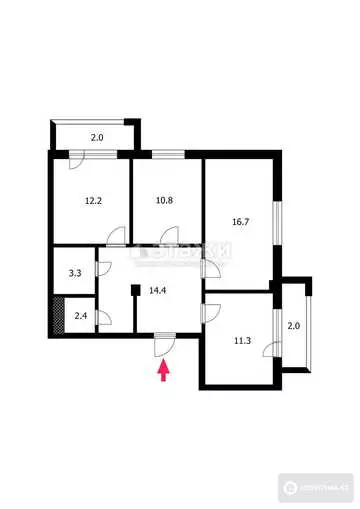 84 м², 3-комнатная квартира, этаж 11 из 12, 84 м², изображение - 11