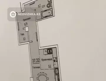 37.32 м², 1-комнатная квартира, этаж 1 из 3, 37 м², изображение - 0