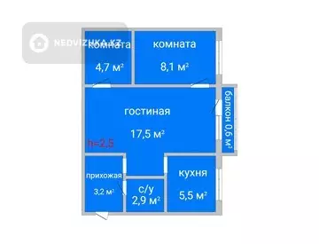 3-комнатная квартира, этаж 5 из 5, 42 м²